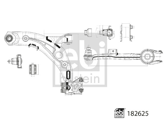 Рычаг независимой подвески колеса, подвеска колеса   182625   FEBI BILSTEIN