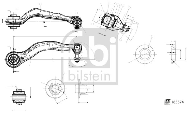 Рычаг независимой подвески колеса, подвеска колеса   185574   FEBI BILSTEIN