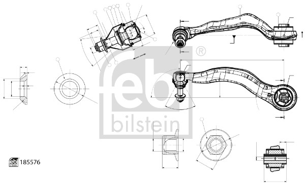 Рычаг независимой подвески колеса, подвеска колеса   185576   FEBI BILSTEIN