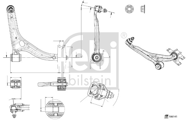 Важіль підвіски, підвіска коліс   186141   FEBI BILSTEIN