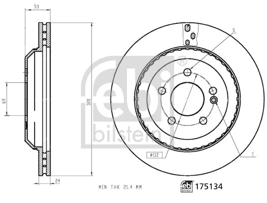 Тормозной диск   175134   FEBI BILSTEIN