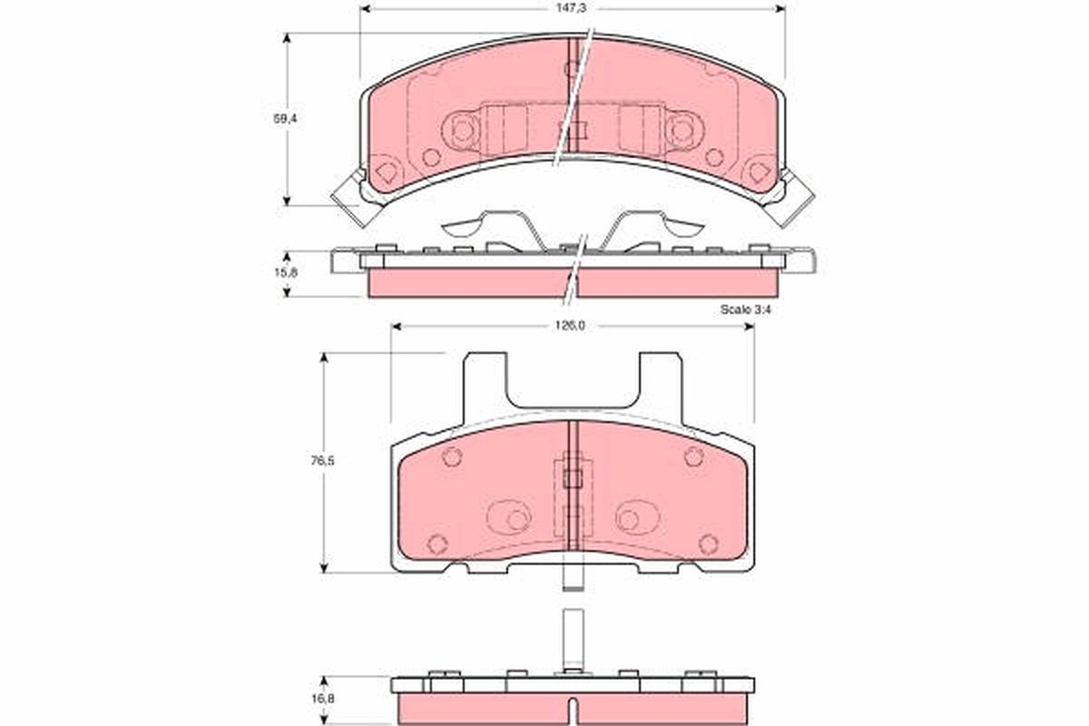 Комплект тормозных колодок, дисковый тормоз   GDB1273   TRW
