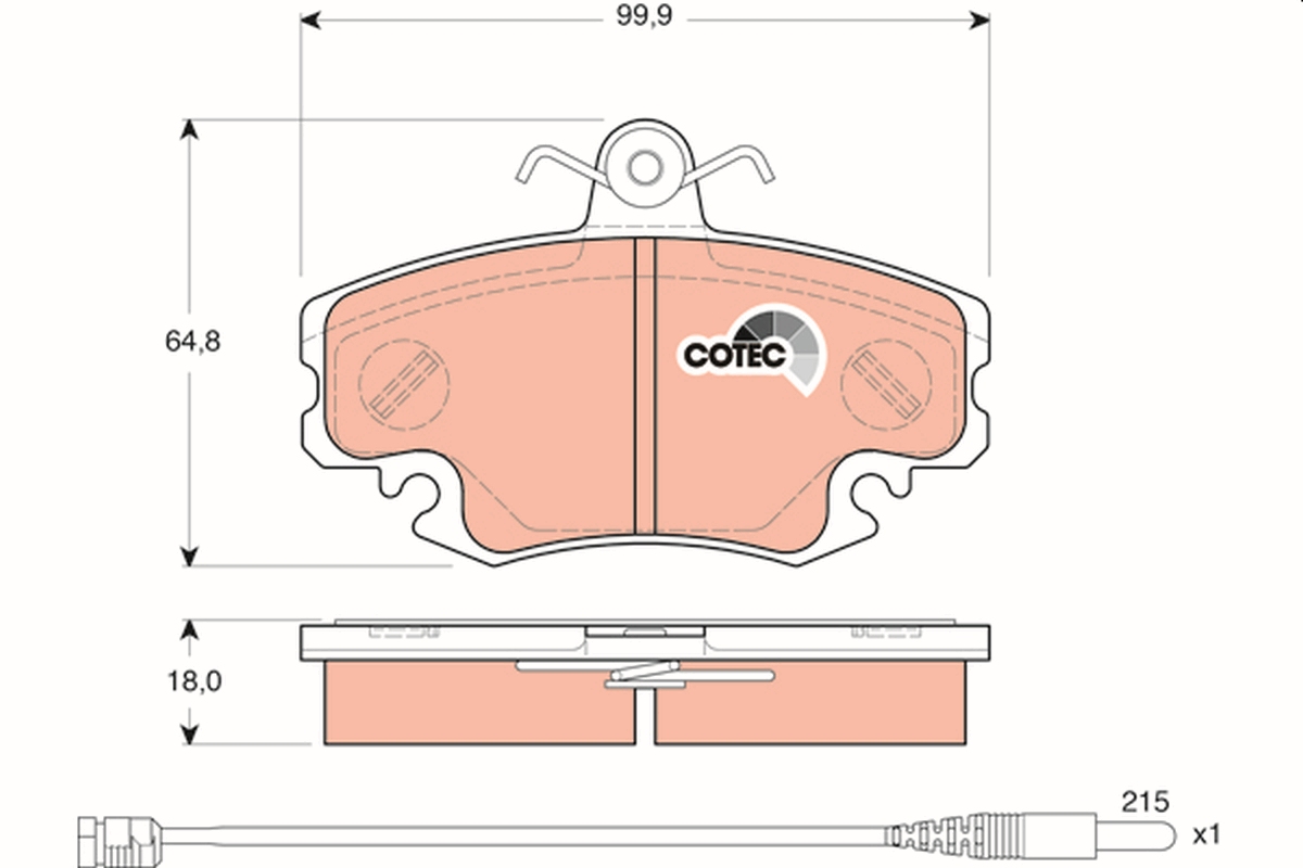 Комплект тормозных колодок, дисковый тормоз   GDB1465   TRW