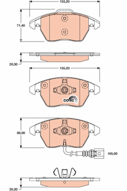 Комплект тормозных колодок, дисковый тормоз   GDB1807   TRW