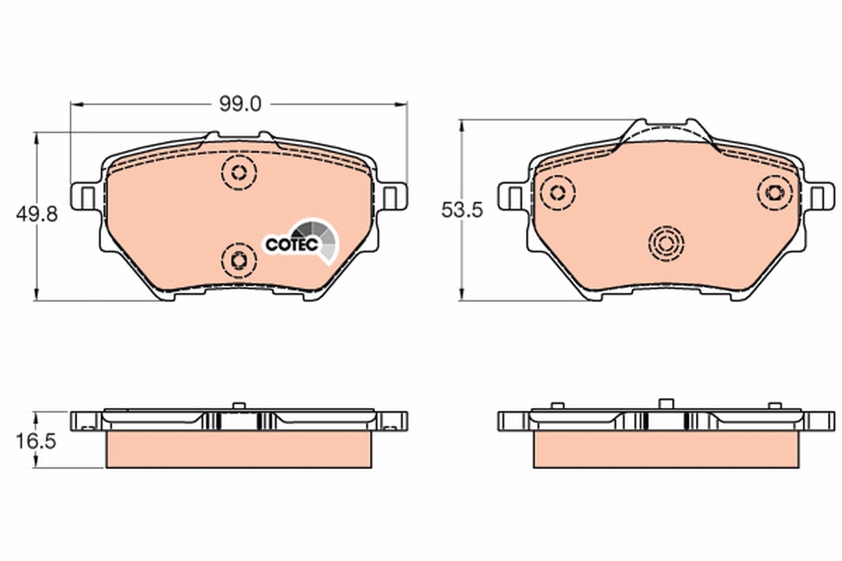 Комплект тормозных колодок, дисковый тормоз   GDB2036   TRW