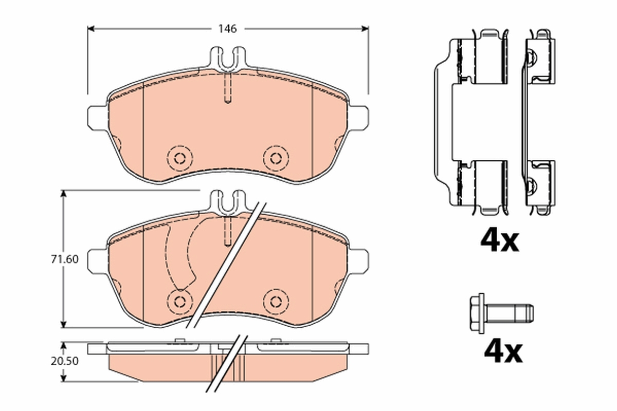 Комплект тормозных колодок, дисковый тормоз   GDB2056   TRW