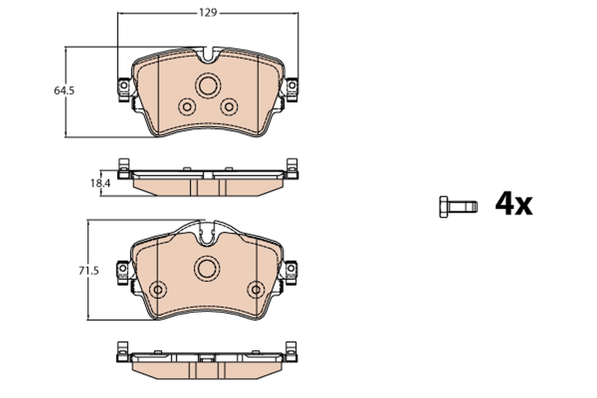 Комплект тормозных колодок, дисковый тормоз   GDB2087   TRW