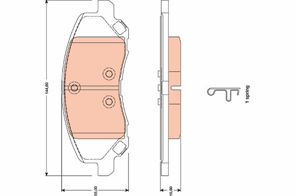 Комплект тормозных колодок, дисковый тормоз   GDB4141   TRW