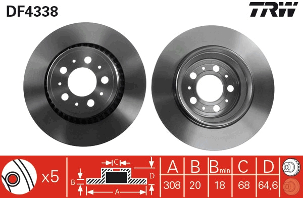 Тормозной диск   DF4338   TRW