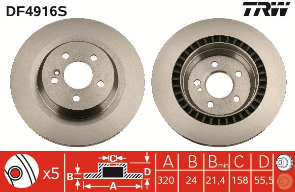 Тормозной диск   DF4916S   TRW