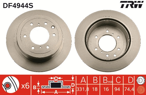 Тормозной диск   DF4944S   TRW