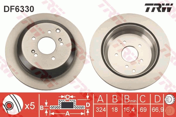 Тормозной диск   DF6330   TRW
