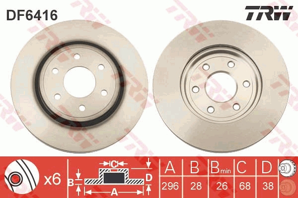 Тормозной диск   DF6416   TRW