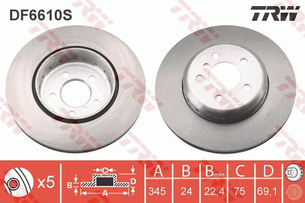 Тормозной диск   DF6610S   TRW