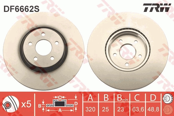 Тормозной диск   DF6662S   TRW