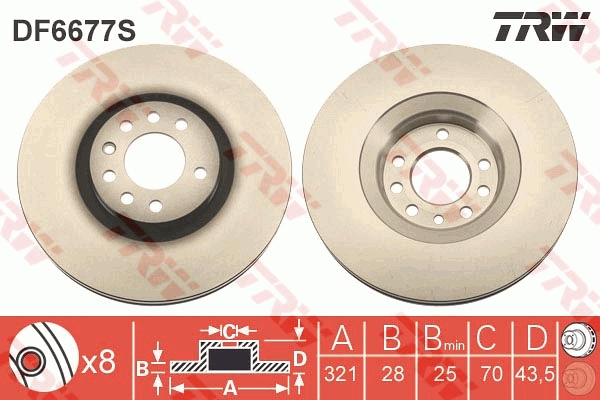 Гальмівний диск   DF6677S   TRW