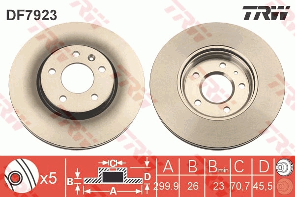Тормозной диск   DF7923   TRW