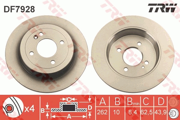 Тормозной диск   DF7928   TRW