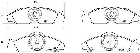 Комплект гальмівних накладок, дискове гальмо   P 15 008   BREMBO