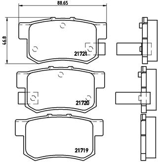 Комплект тормозных колодок, дисковый тормоз, BREMBO, P 28 022