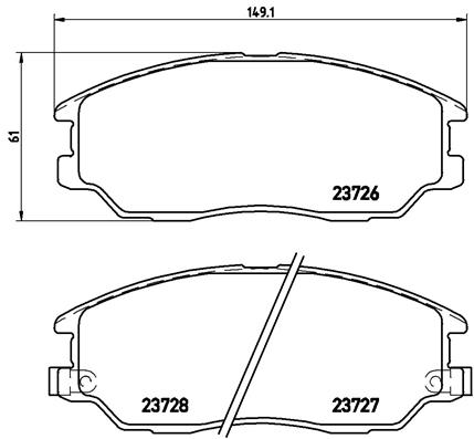 Комплект гальмівних накладок, дискове гальмо   P 30 028   BREMBO