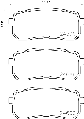 Комплект гальмівних накладок, дискове гальмо   P 30 080   BREMBO