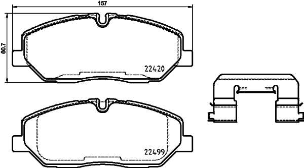 Комплект гальмівних накладок, дискове гальмо   P 30 084   BREMBO