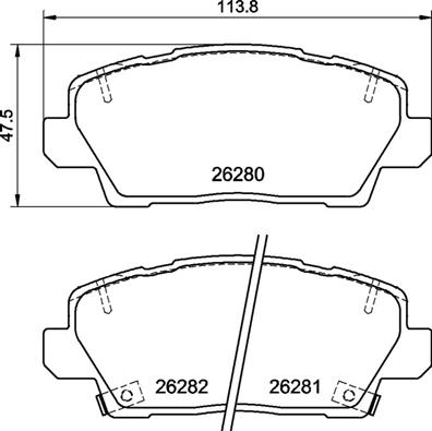 Комплект гальмівних накладок, дискове гальмо   P 30 125   BREMBO