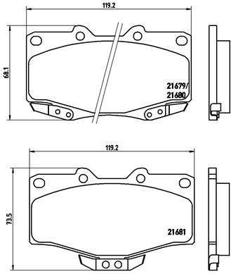 Комплект гальмівних накладок, дискове гальмо   P 83 009   BREMBO