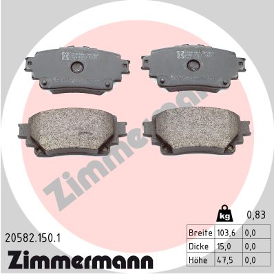Комплект тормозных колодок, дисковый тормоз   20582.150.1   ZIMMERMANN