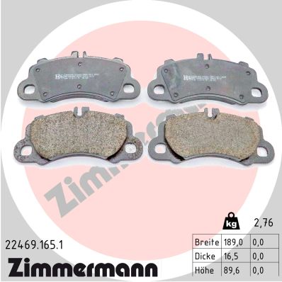 Комплект гальмівних накладок, дискове гальмо   22469.165.1   ZIMMERMANN