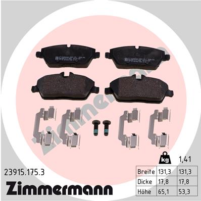 Комплект тормозных колодок, дисковый тормоз   23915.175.3   ZIMMERMANN