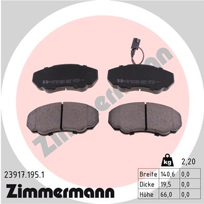 Комплект гальмівних накладок, дискове гальмо   23917.195.1   ZIMMERMANN