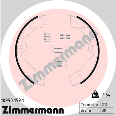 Комплект тормозных колодок, стояночная тормозная система   10990.159.1   ZIMMERMANN