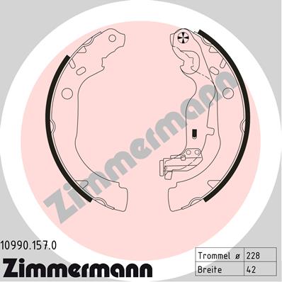 Комплект гальмівних колодок   10990.157.0   ZIMMERMANN