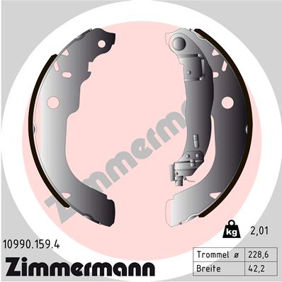 Комплект гальмівних колодок   10990.159.4   ZIMMERMANN