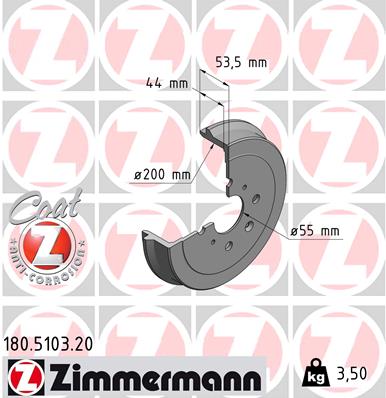 Тормозной барабан   180.5103.20   ZIMMERMANN