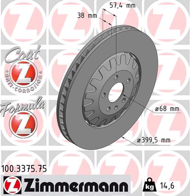 Тормозной диск   100.3375.75   ZIMMERMANN