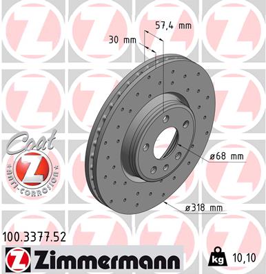 Гальмівний диск   100.3377.52   ZIMMERMANN