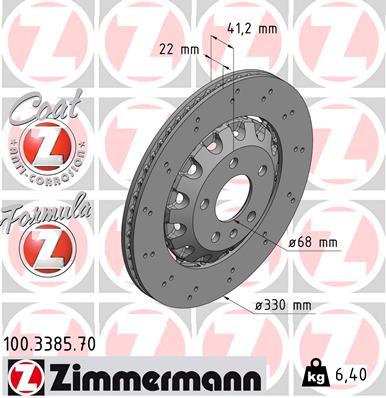 Тормозной диск   100.3385.70   ZIMMERMANN