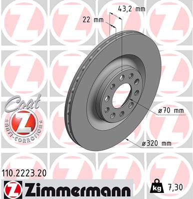 Гальмівний диск   110.2223.20   ZIMMERMANN