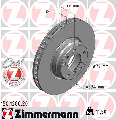 Тормозной диск   150.1280.20   ZIMMERMANN