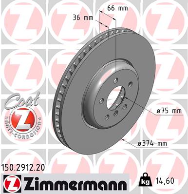 Тормозной диск   150.2912.20   ZIMMERMANN