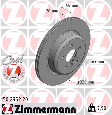 Тормозной диск   150.2952.20   ZIMMERMANN