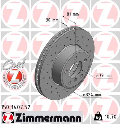 Тормозной диск   150.3407.52   ZIMMERMANN