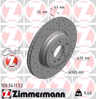 Тормозной диск   150.3411.52   ZIMMERMANN