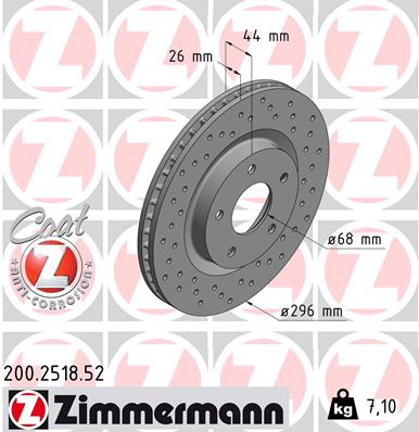 Гальмівний диск   200.2518.52   ZIMMERMANN