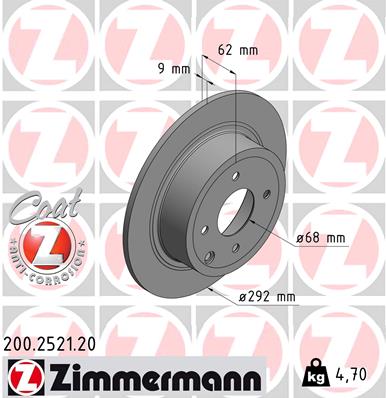 Тормозной диск   200.2521.20   ZIMMERMANN