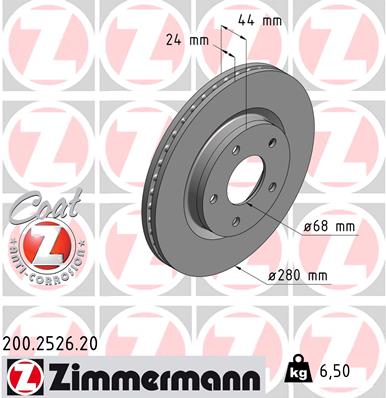Тормозной диск   200.2526.20   ZIMMERMANN