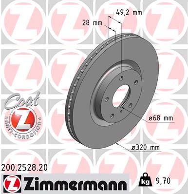 Тормозной диск   200.2528.20   ZIMMERMANN